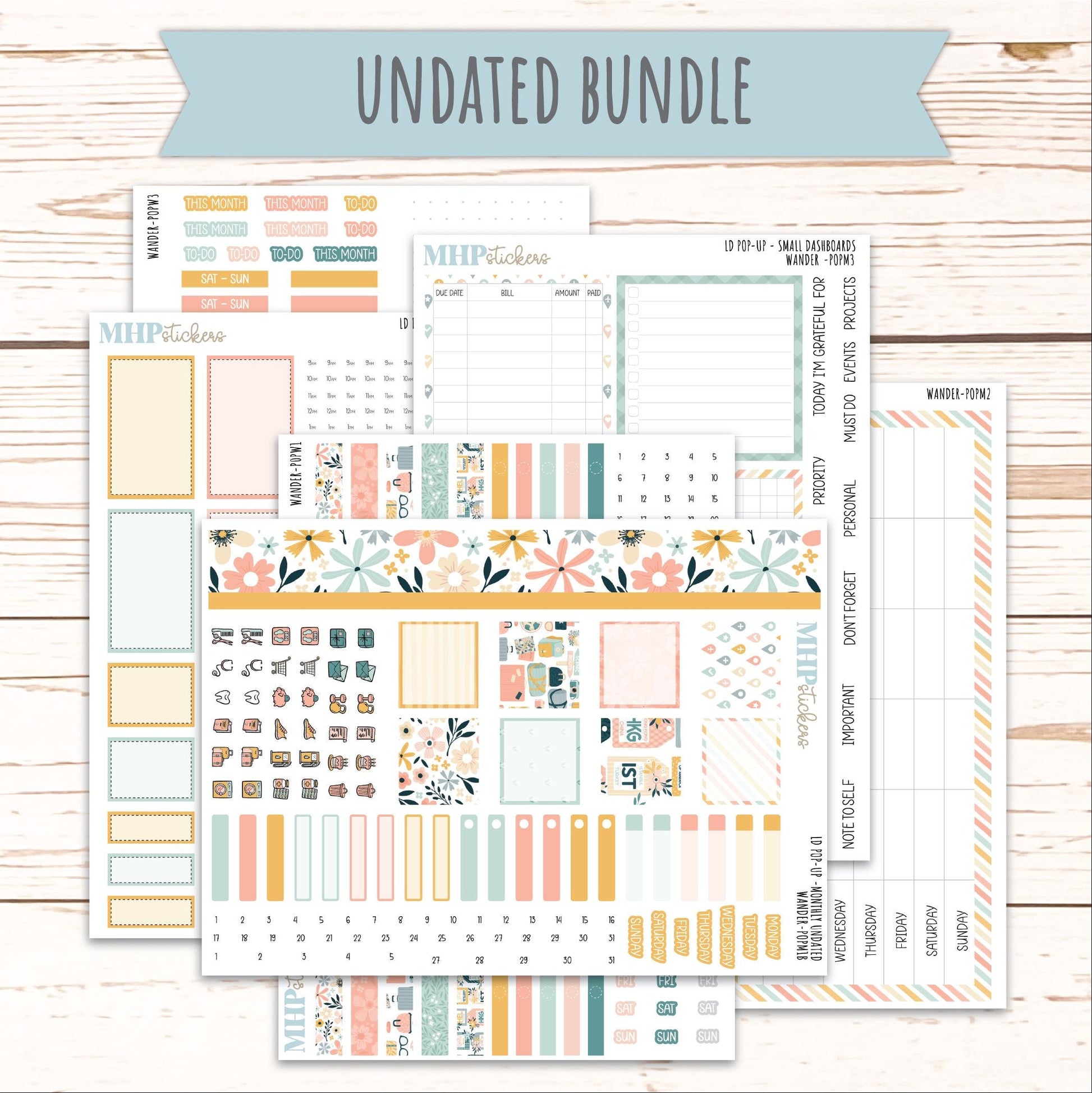 JUNE 2026 Stickers for The Jo, Laurel Denise Planner "Wander" || POP