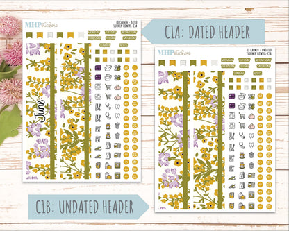 JUNE 2026 Stickers for The Carmen Laurel Denise Planner "Summer Flowers" || C