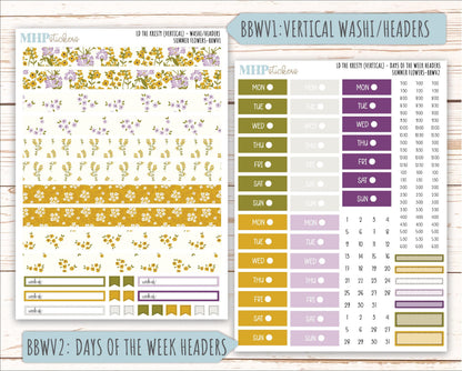 JUNE 2026 Stickers for the Mae & Kristy Laurel Denise Planners "Summer Flowers" || BB