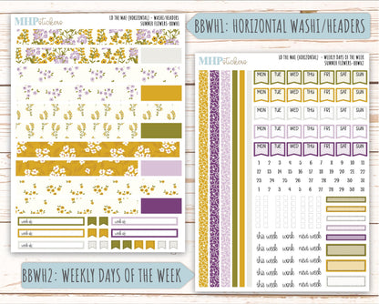 JUNE 2026 Stickers for the Mae & Kristy Laurel Denise Planners "Summer Flowers" || BB