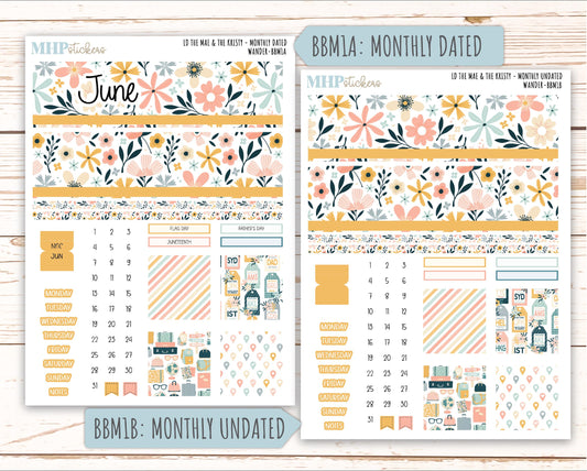 JUNE 2026 Stickers for the Mae & Kristy Laurel Denise Planners "Wander" || BB