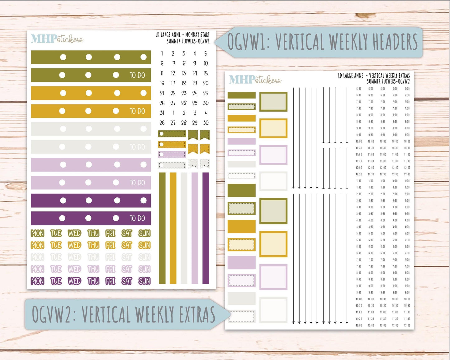 JUNE 2026 Stickers for Large Nancy, Anne, & Billie. Laurel Denise Planners. "Summer Flowers" || OG