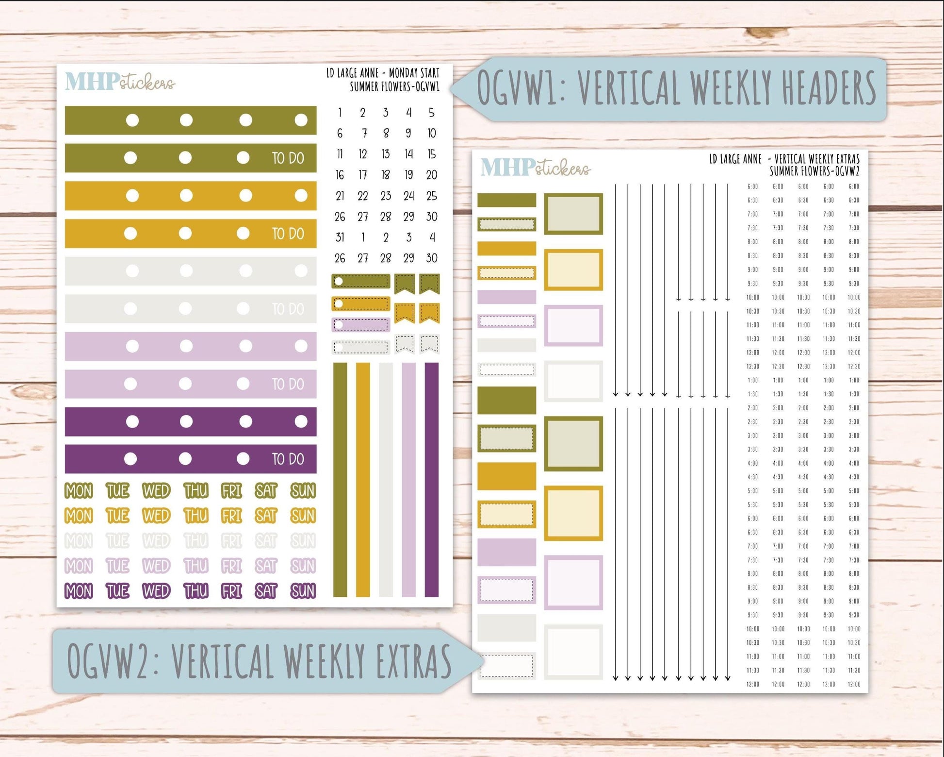 JUNE 2026 Stickers for Large Nancy, Anne, & Billie. Laurel Denise Planners. "Summer Flowers" || OG