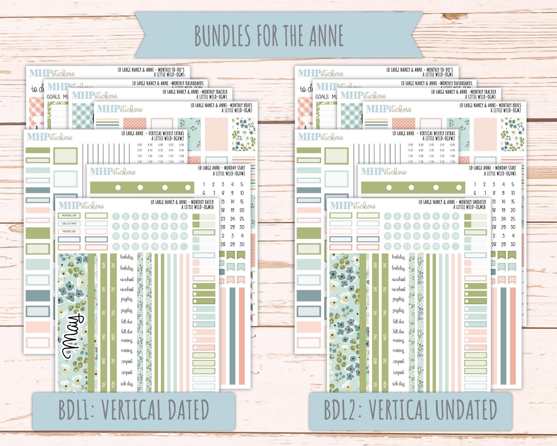 MAY 2026 Stickers for Large Nancy & Anne Planners for Laurel Denise Planners. "A LIttle Wild" || OG