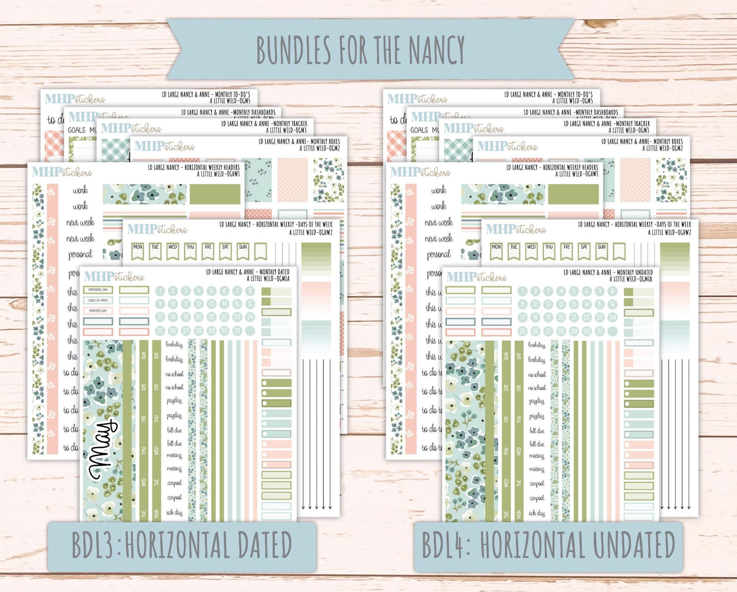 MAY 2026 Stickers for Large Nancy & Anne Planners for Laurel Denise Planners. "A LIttle Wild" || OG