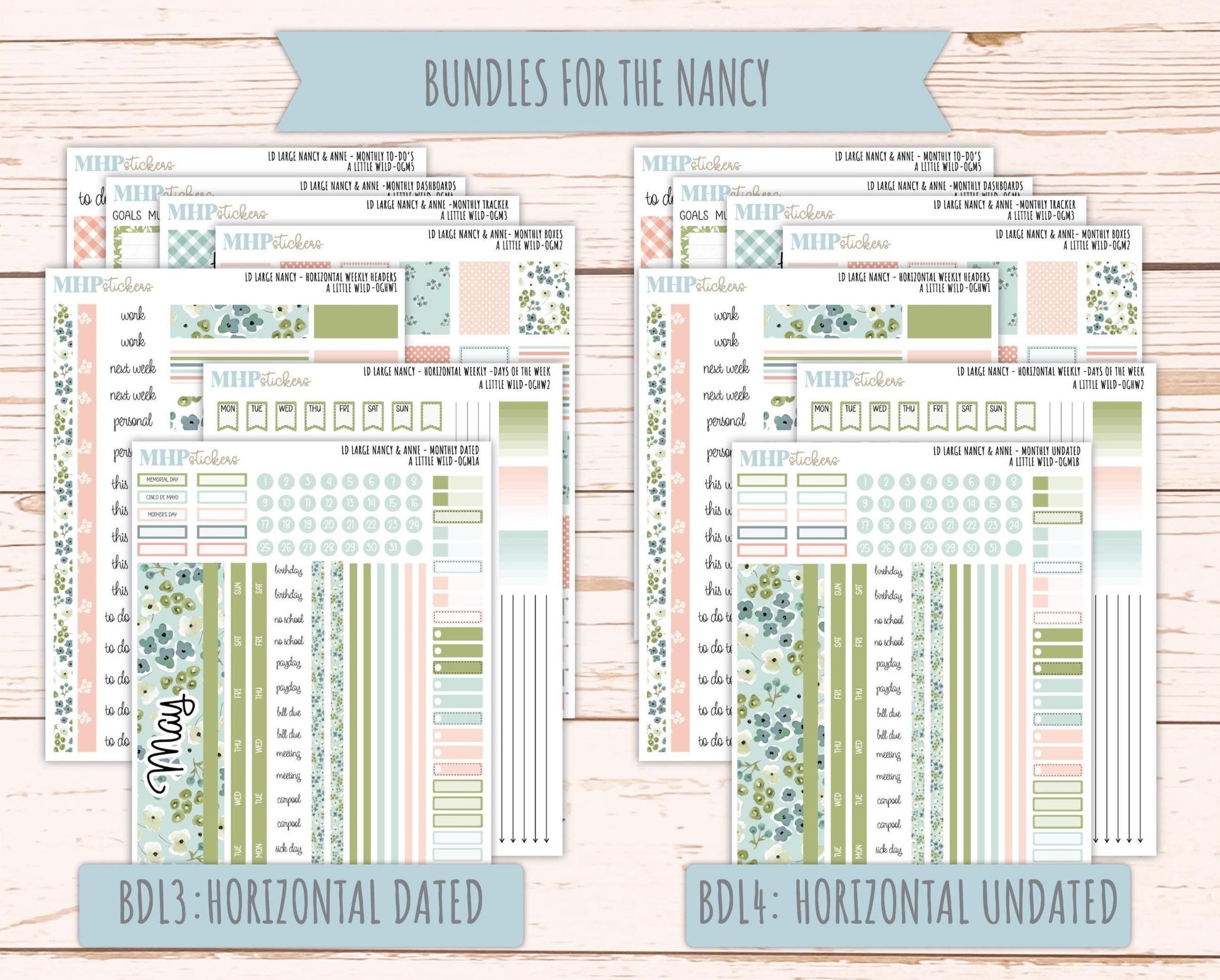 MAY 2026 Stickers for Large Nancy & Anne Planners for Laurel Denise Planners. "A LIttle Wild" || OG