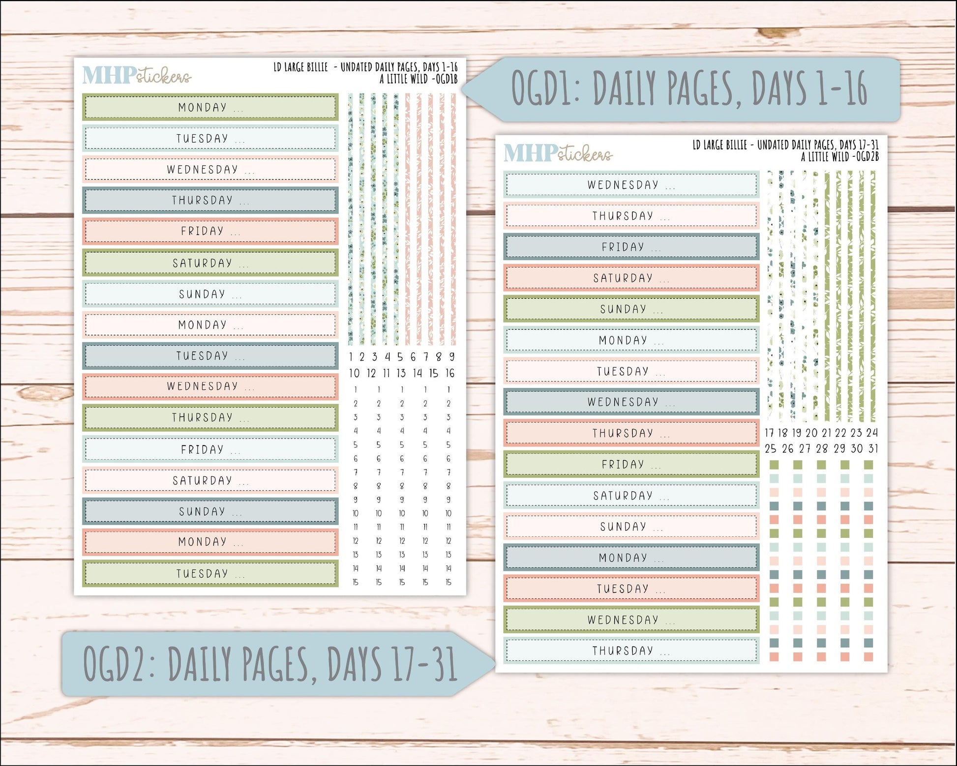 MAY 2026 Stickers for Large Nancy & Anne Planners for Laurel Denise Planners. "A LIttle Wild" || OG
