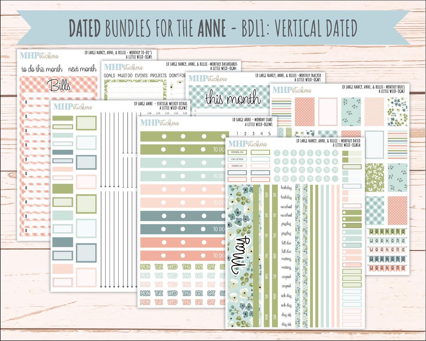 MAY 2026 Stickers for Large Nancy & Anne Planners for Laurel Denise Planners. "A LIttle Wild" || OG