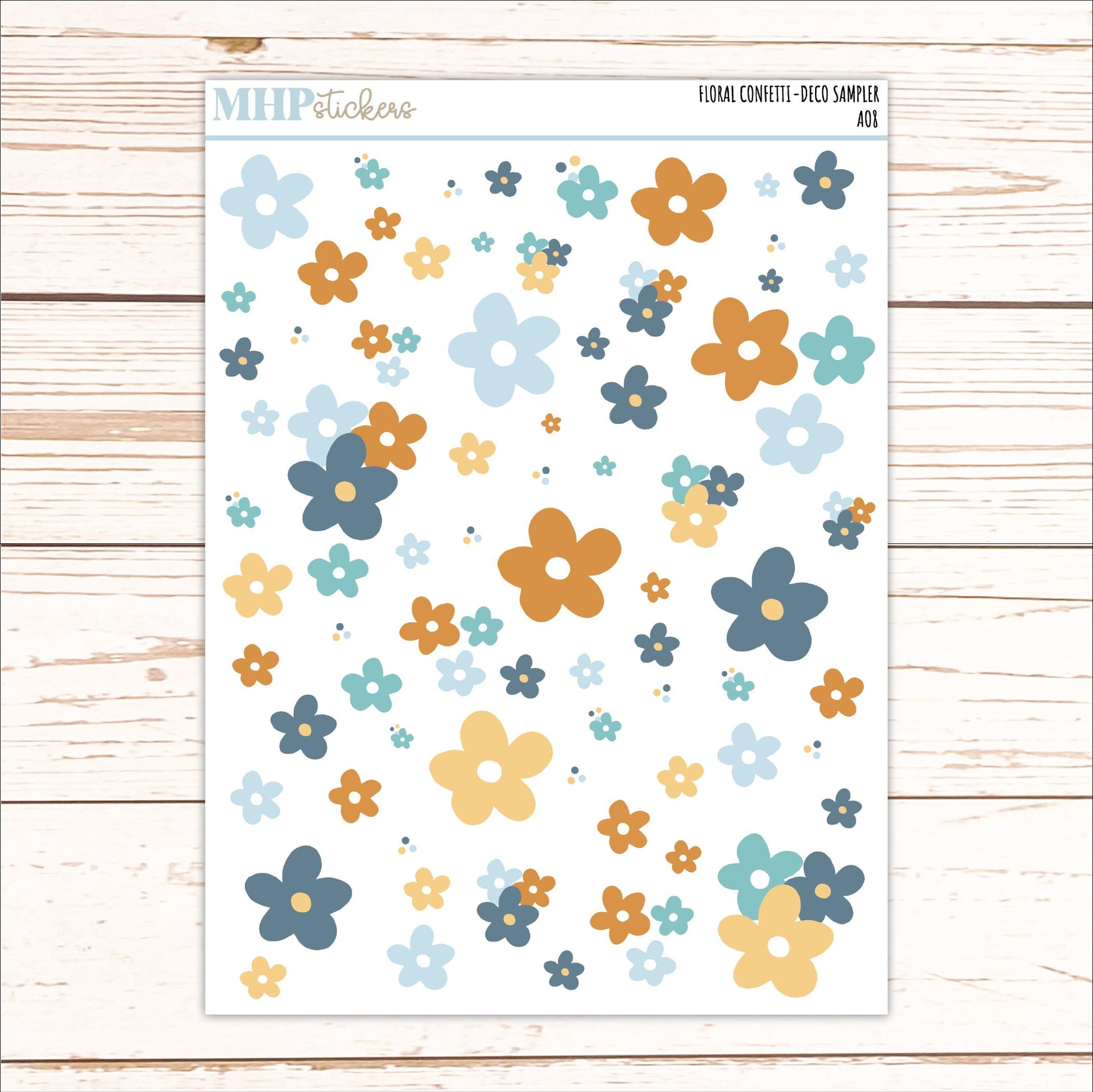 Decorative Planner Stickers "Floral Confetti" || AO8