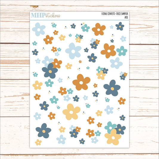 Decorative Planner Stickers "Floral Confetti" || AO8