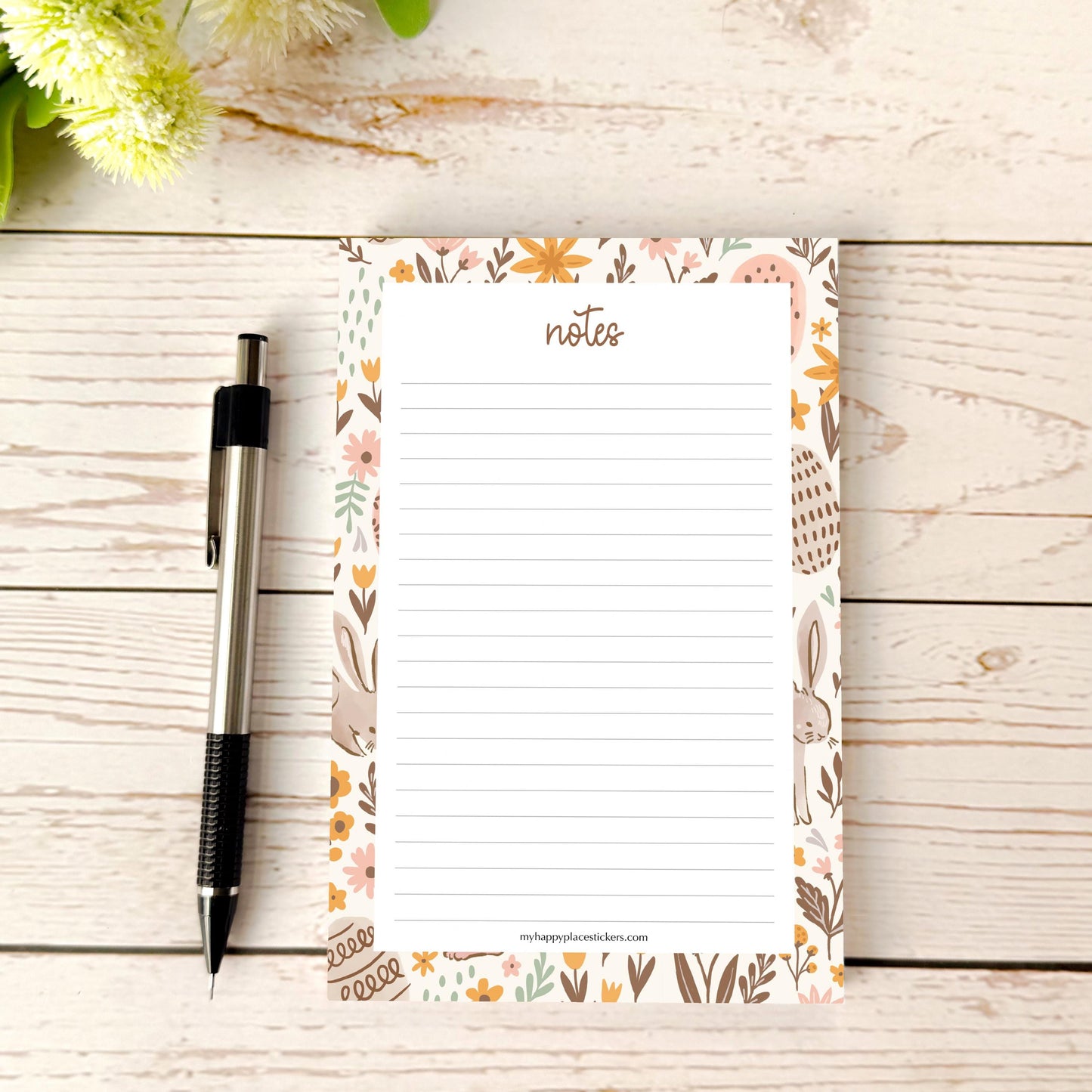 Lined Tear-Off Notepads. Personalized Notepad. "Easter Garden" || NP