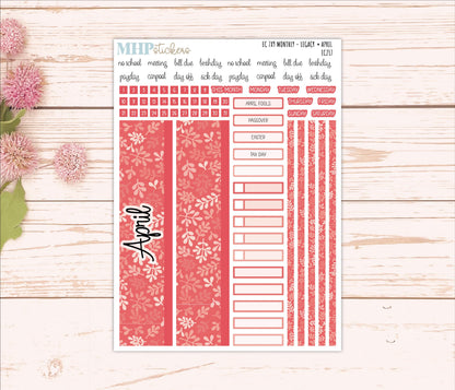 Monthly Headers for 7x9 Erin Condren Planners. LEGACY Color Way || EC217