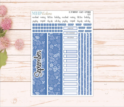 Monthly Headers for 7x9 Erin Condren Planners. LEGACY Color Way || EC217