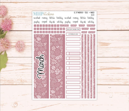 Monthly Headers for 7x9 Erin Condren Planners. TOILE Color Way || EC217