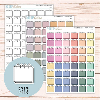 Notebook Doodle Planner Stickers. EC Color Way || B318