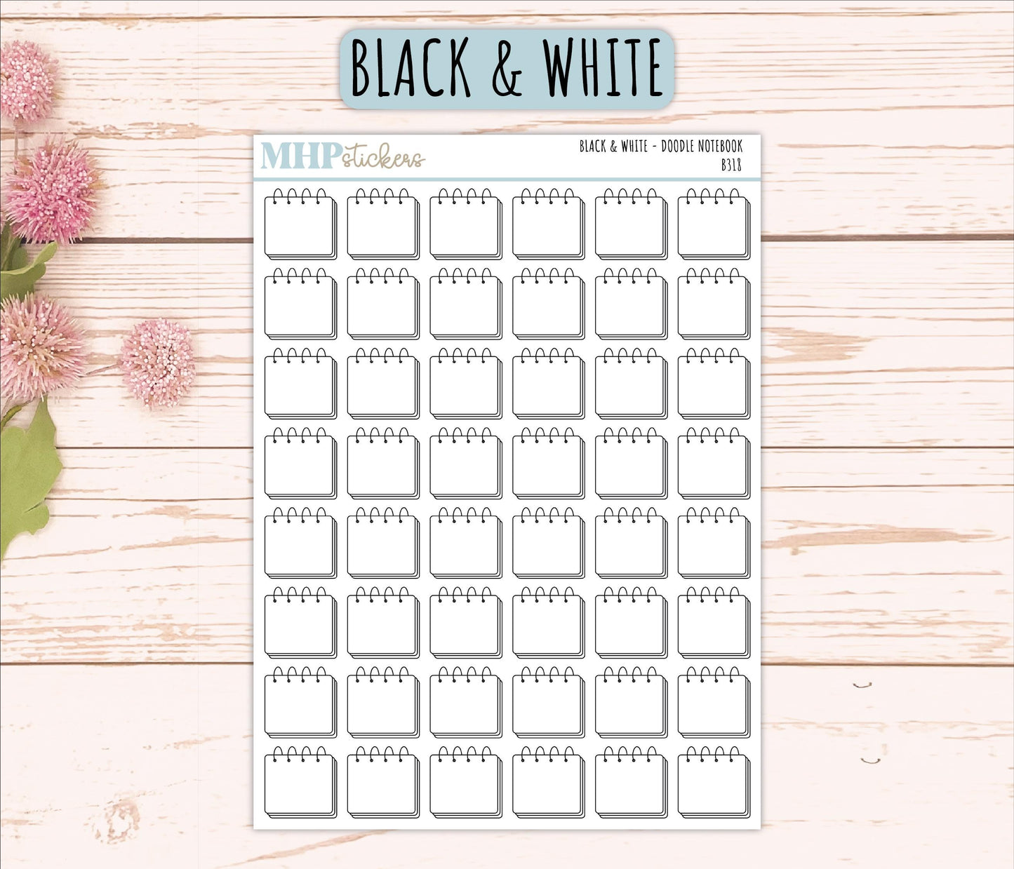 Notebook Doodle Planner Stickers. EC Color Way || B318