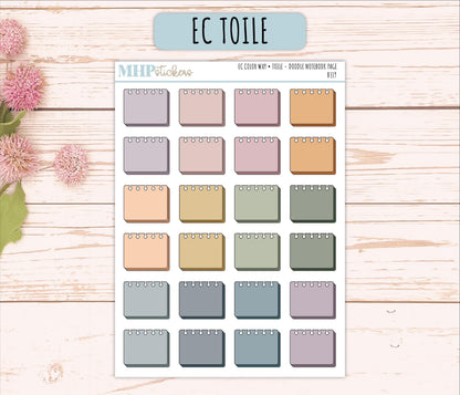 Notebook Page Doodle Planner Stickers. EC Color Way || B319