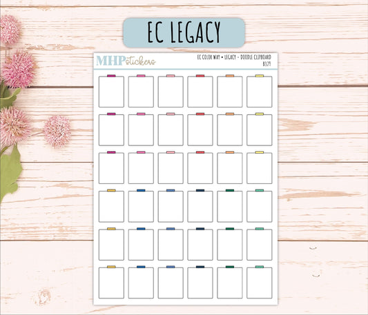Clipboard Doodle Planner Stickers. EC Color Way || B329