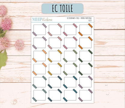 Taped Page Doodle Planner Stickers. EC Color Way || B328