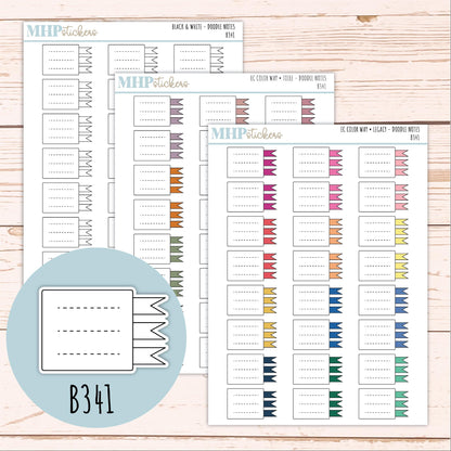 Note Doodle Planner Stickers. EC Color Way || B341