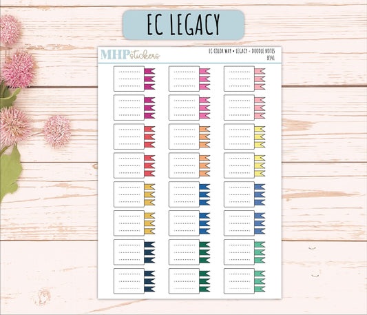 Note Doodle Planner Stickers. EC Color Way || B341