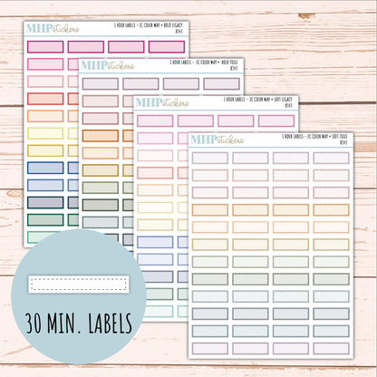 30-Minutes Labels for EC Planners. EC Color Way || B342