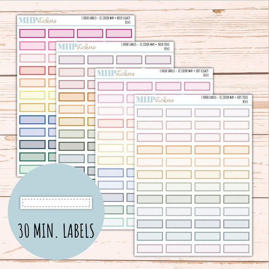 30-Minutes Labels for EC Planners. EC Color Way || B342