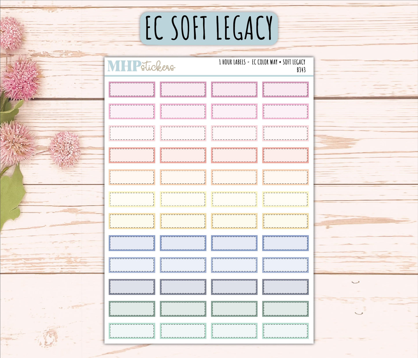 30-Minutes Labels for EC Planners. EC Color Way || B342
