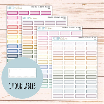 1 Hour Labels for EC Planners. EC Color Way || B343