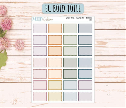 2 Hour Labels for EC Planners. EC Color Way || B345