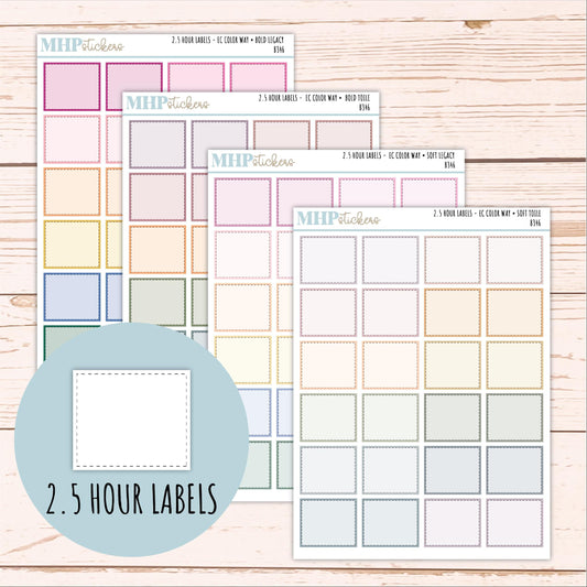 2.5-Hour Labels for EC Planners. EC Color Way || B346