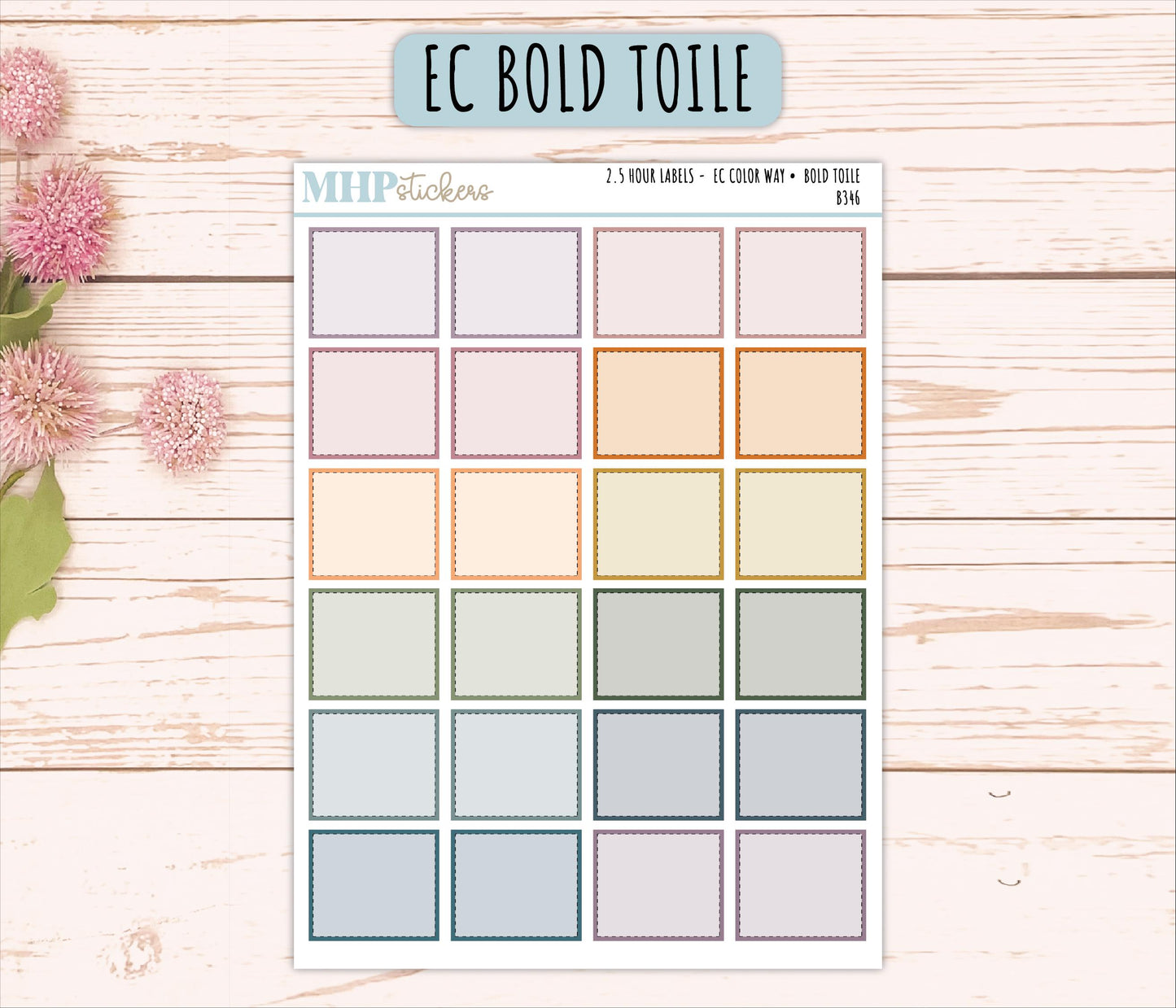 2.5-Hour Labels for EC Planners. EC Color Way || B346