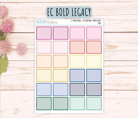 2.5-Hour Labels for EC Planners. EC Color Way || B346