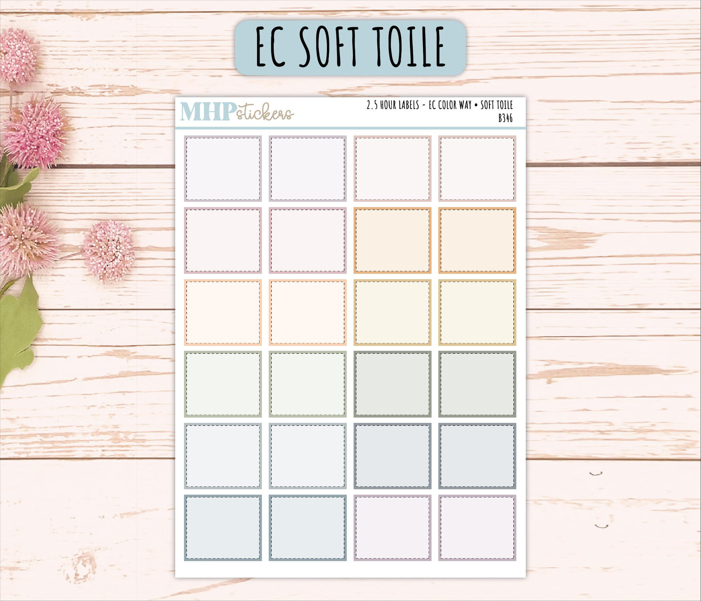 2.5-Hour Labels for EC Planners. EC Color Way || B346