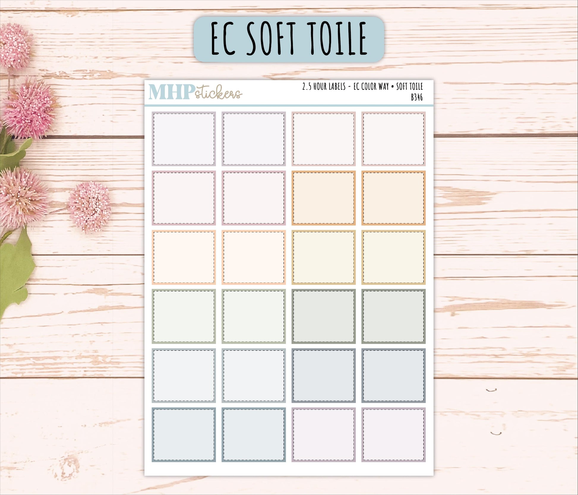 2.5-Hour Labels for EC Planners. EC Color Way || B346