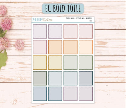 3 Hour Labels for EC Planners. EC Color Way || B347