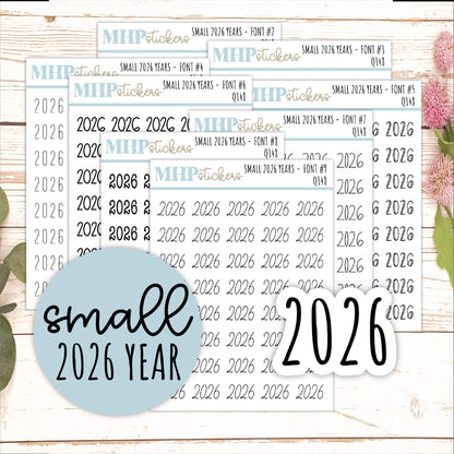 Mini 2026 Year Stickers for Bullet Journals and Planners || Q148