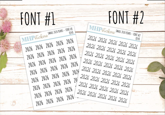 Mini 2026 Year Stickers for Bullet Journals and Planners || Q148