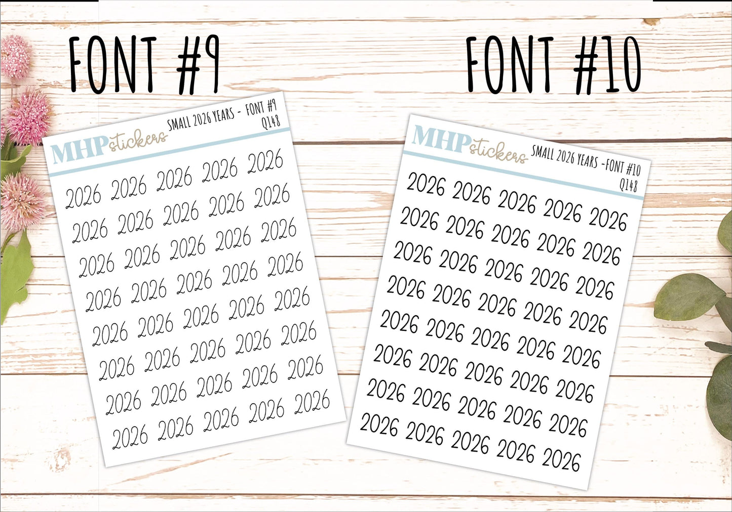 Mini 2026 Year Stickers for Bullet Journals and Planners || Q148