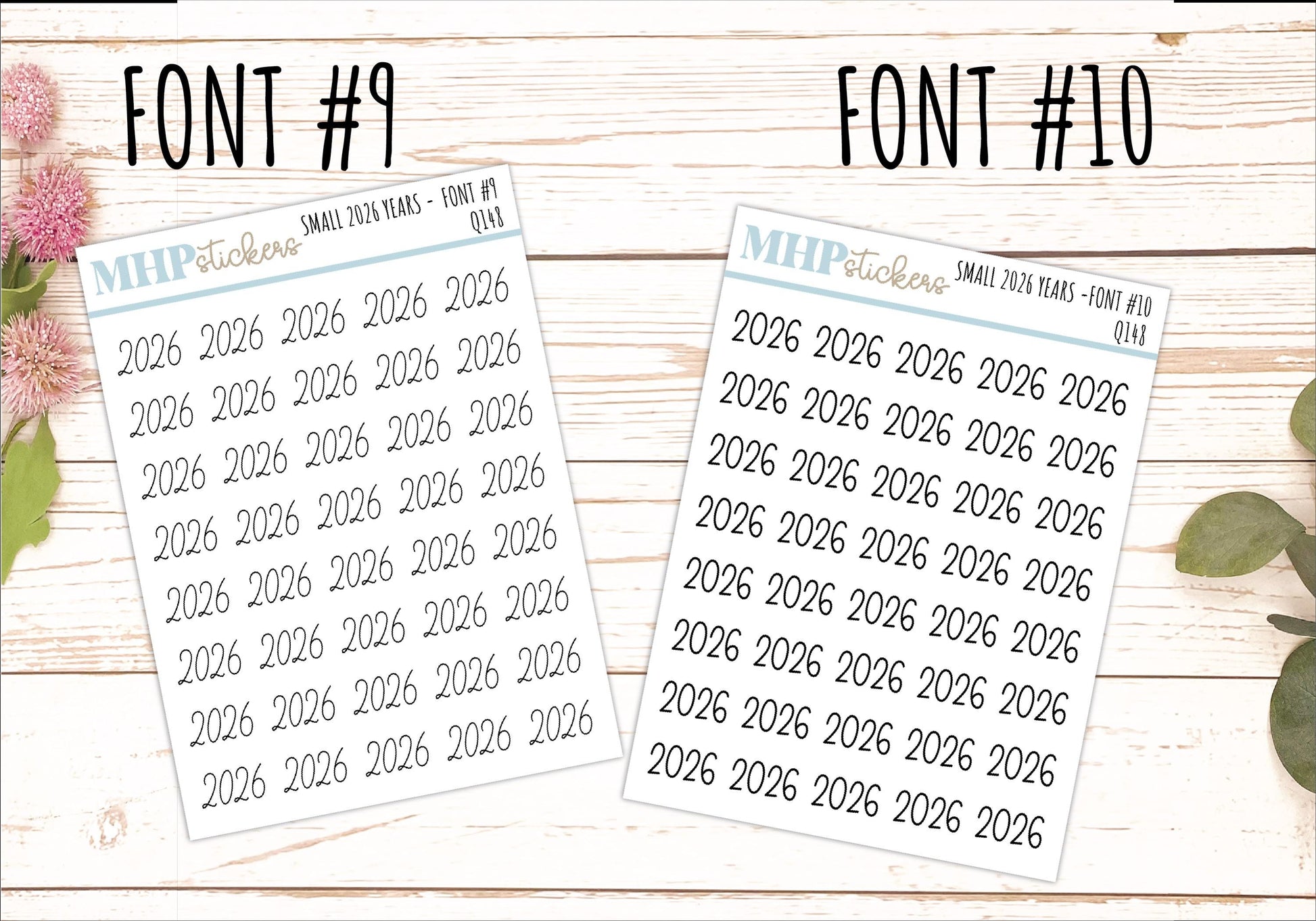 Mini 2026 Year Stickers for Bullet Journals and Planners || Q148