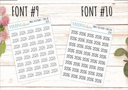 Mini 2026 Year Stickers for Bullet Journals and Planners || Q148