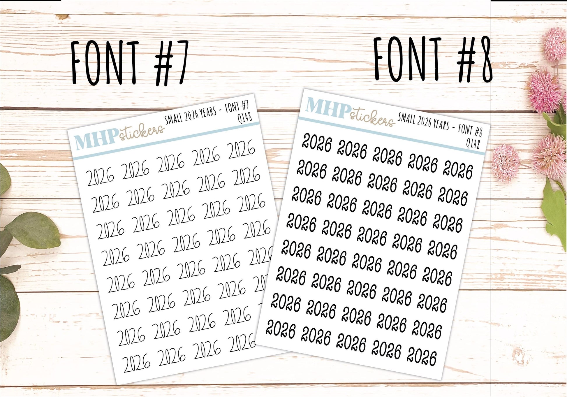 Mini 2026 Year Stickers for Bullet Journals and Planners || Q148