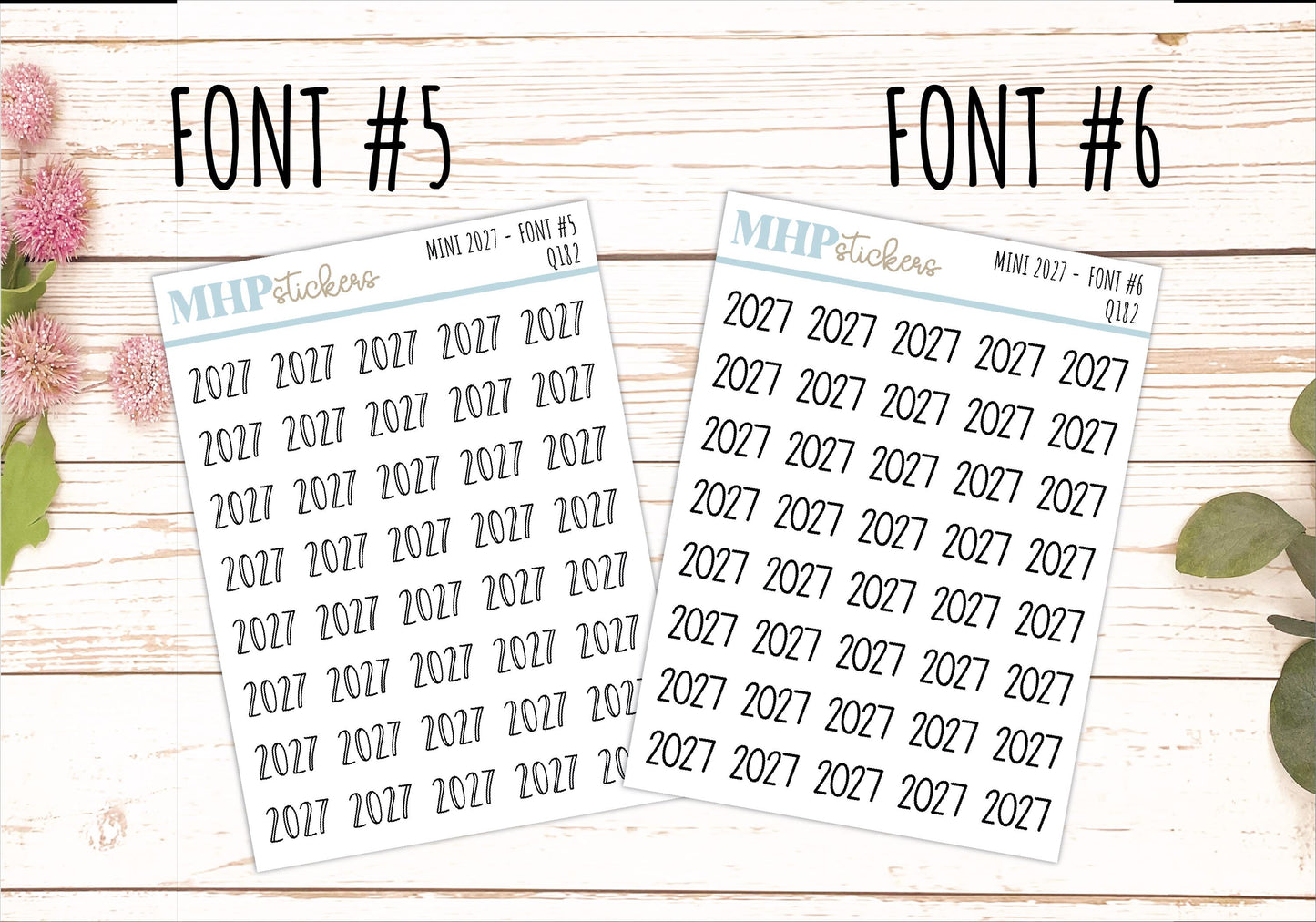Small 2027 Year Stickers for Bullet Journals and Planners || Q182