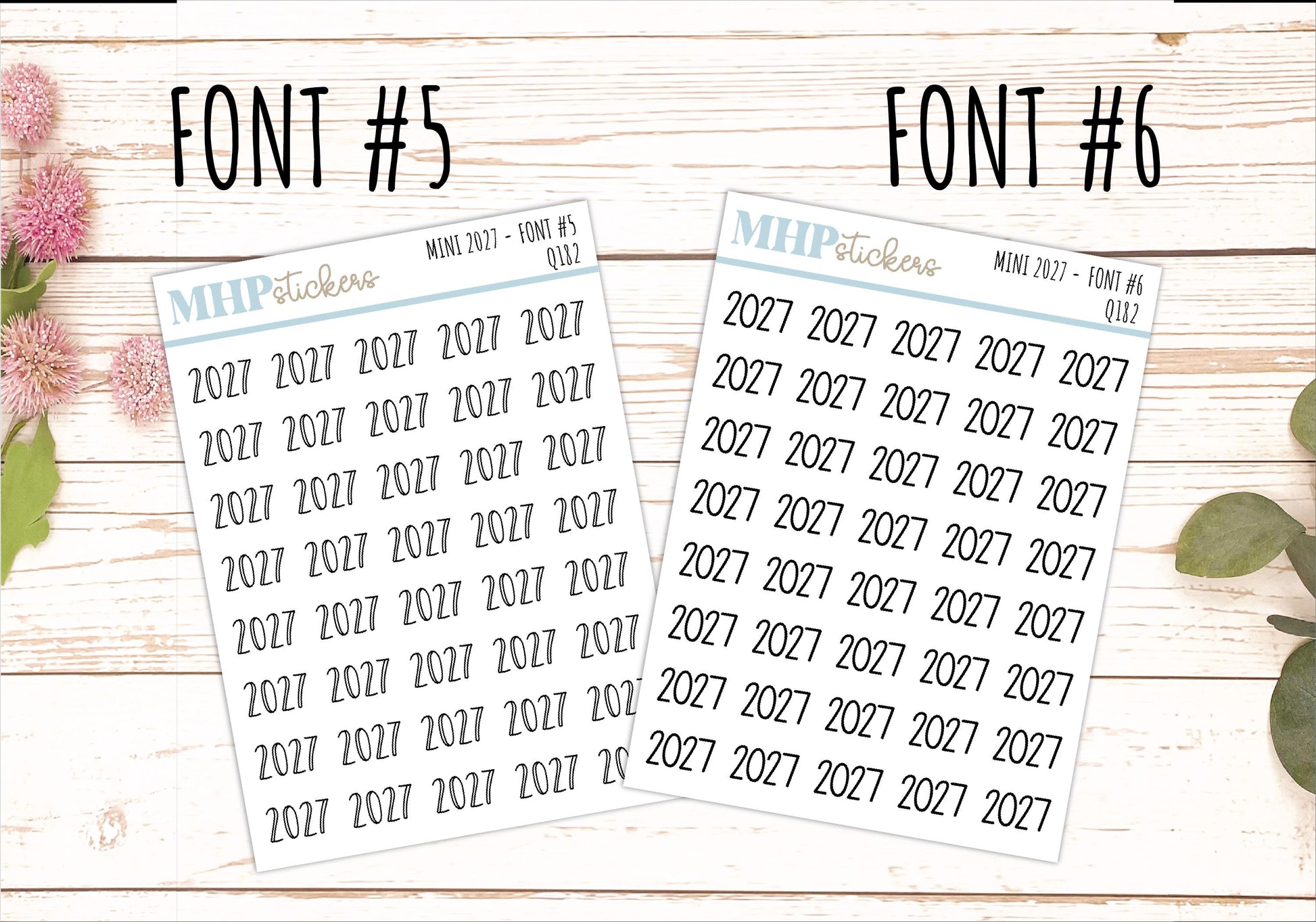 Small 2027 Year Stickers for Bullet Journals and Planners || Q182
