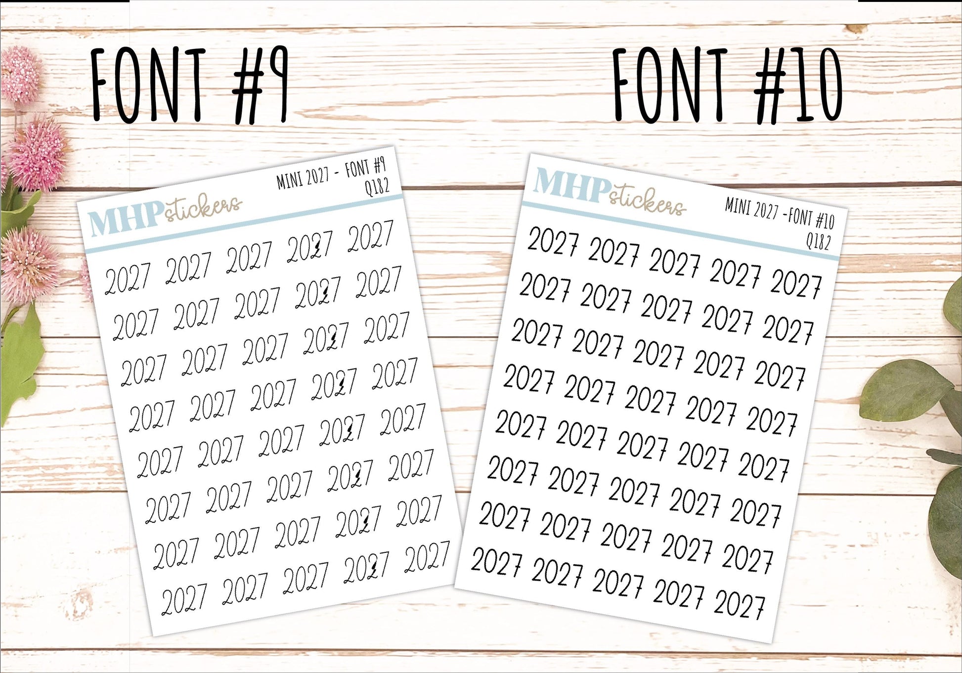 Small 2027 Year Stickers for Bullet Journals and Planners || Q182