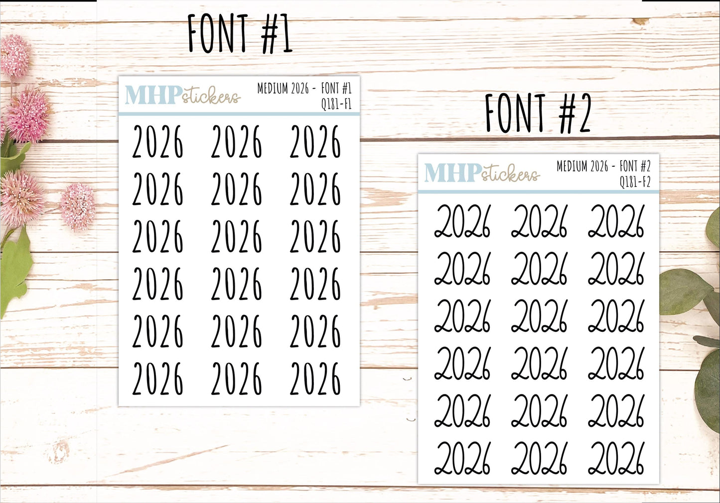 2026 Small Year Stickers for Planners || Q181
