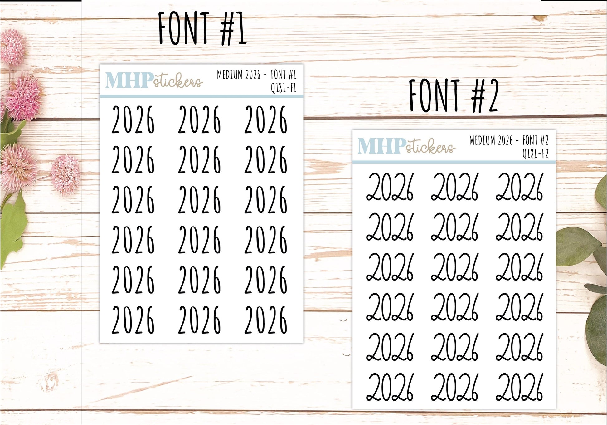 2026 Small Year Stickers for Planners || Q181
