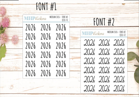 2026 Small Year Stickers for Planners || Q181