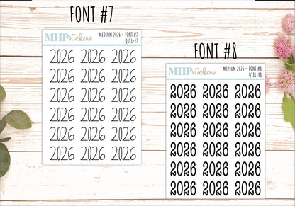 2026 Small Year Stickers for Planners || Q181