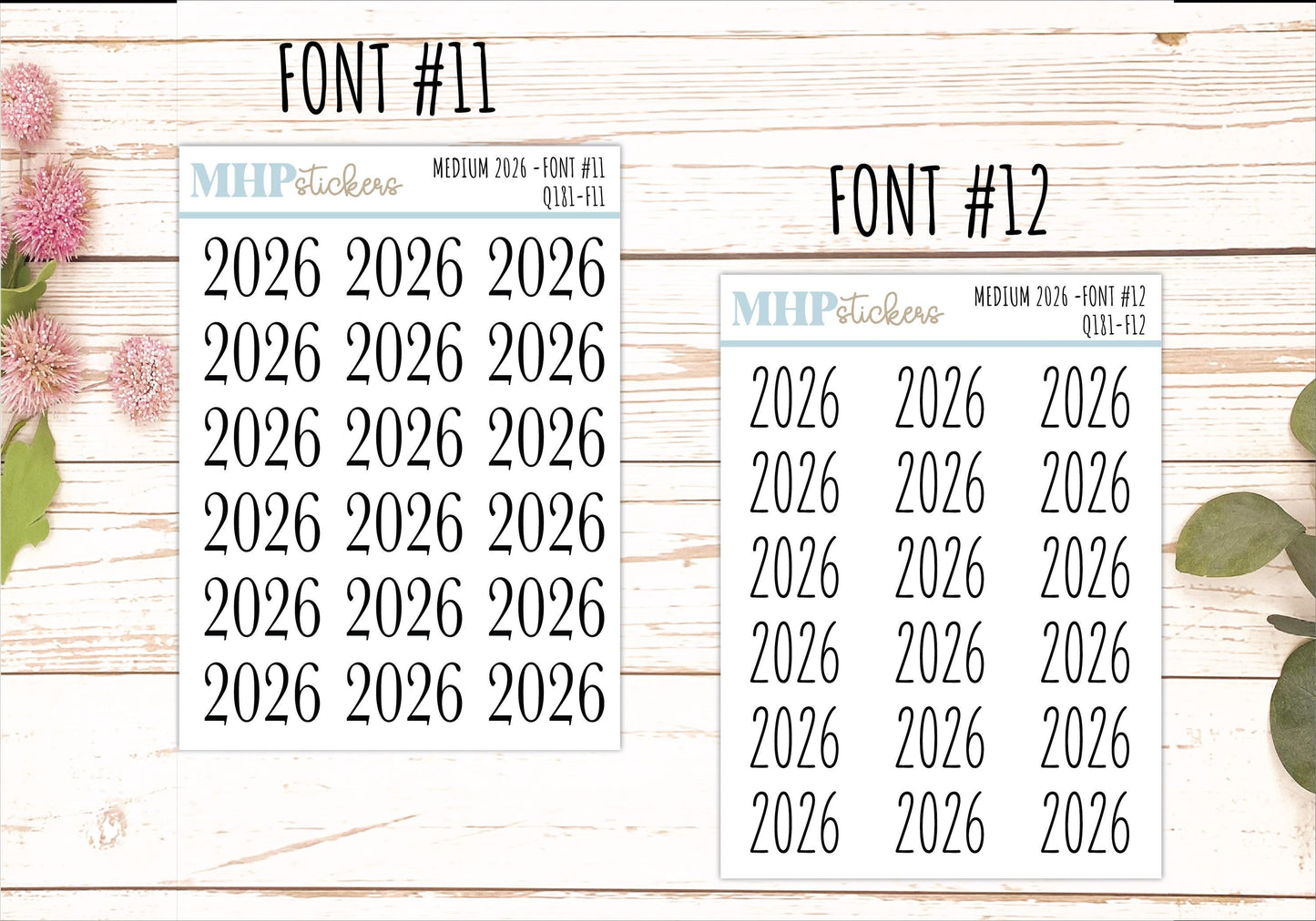 2026 Small Year Stickers for Planners || Q181